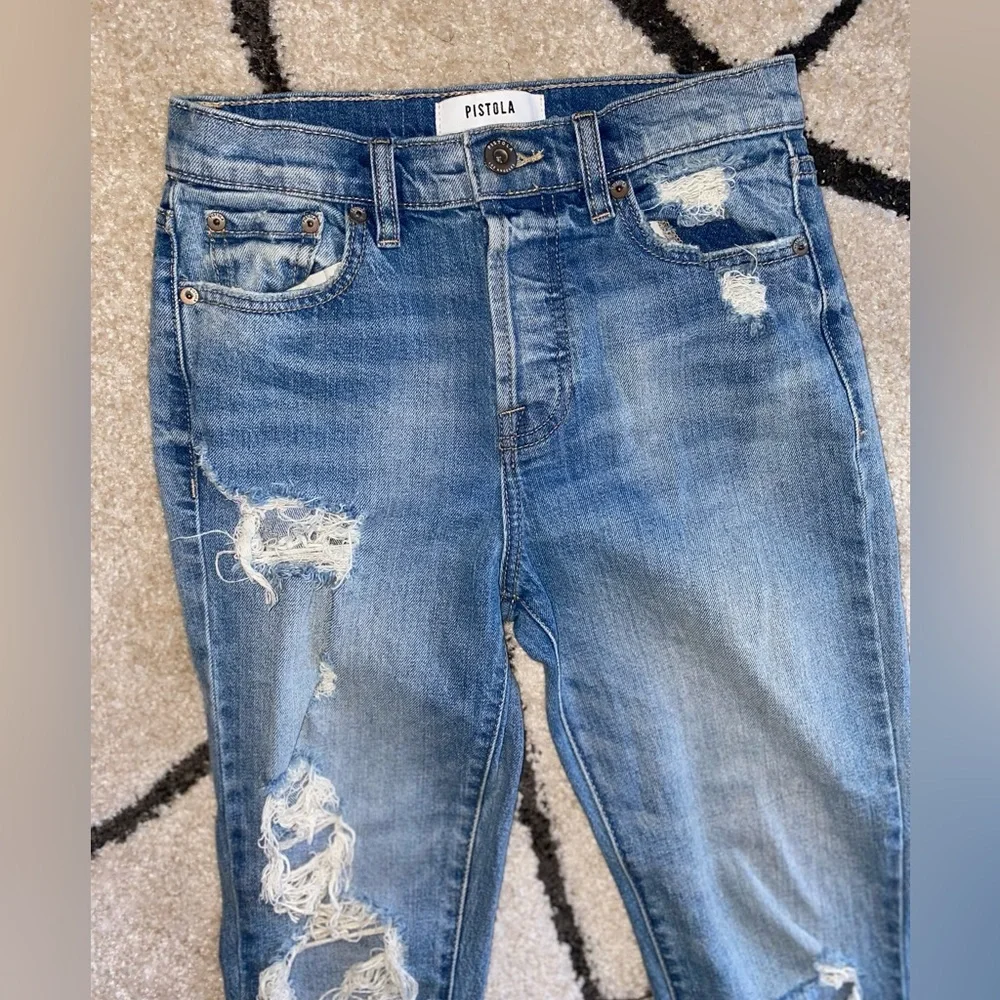 Pistola Presley Destroyed High Waist Relaxed Jeans - Picture 10 of 11